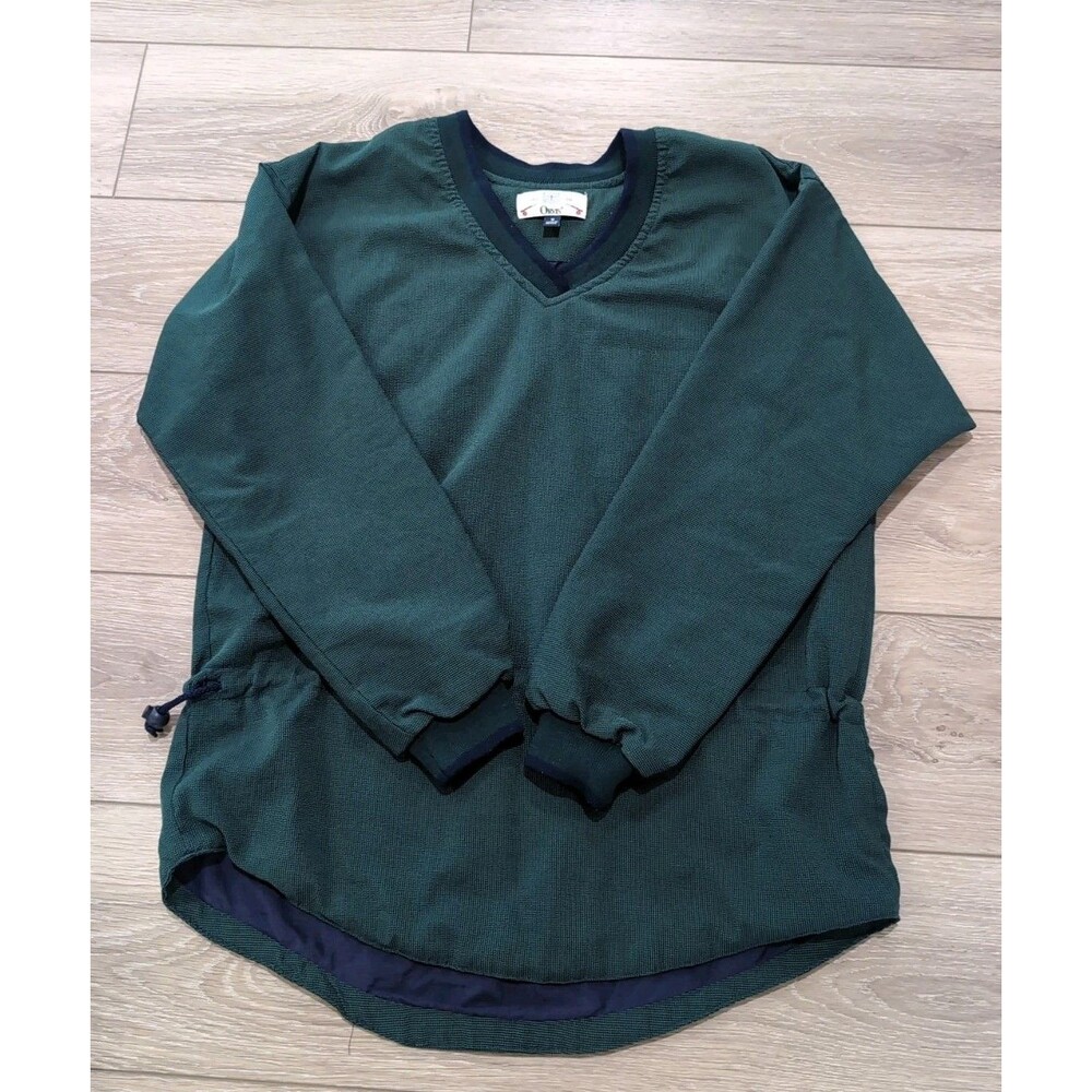 ORVIS ADJ WAIST PULLOVER WINDBREAKER Medium (FITS LIKE L/XL) GREEN VINTAGE EUC